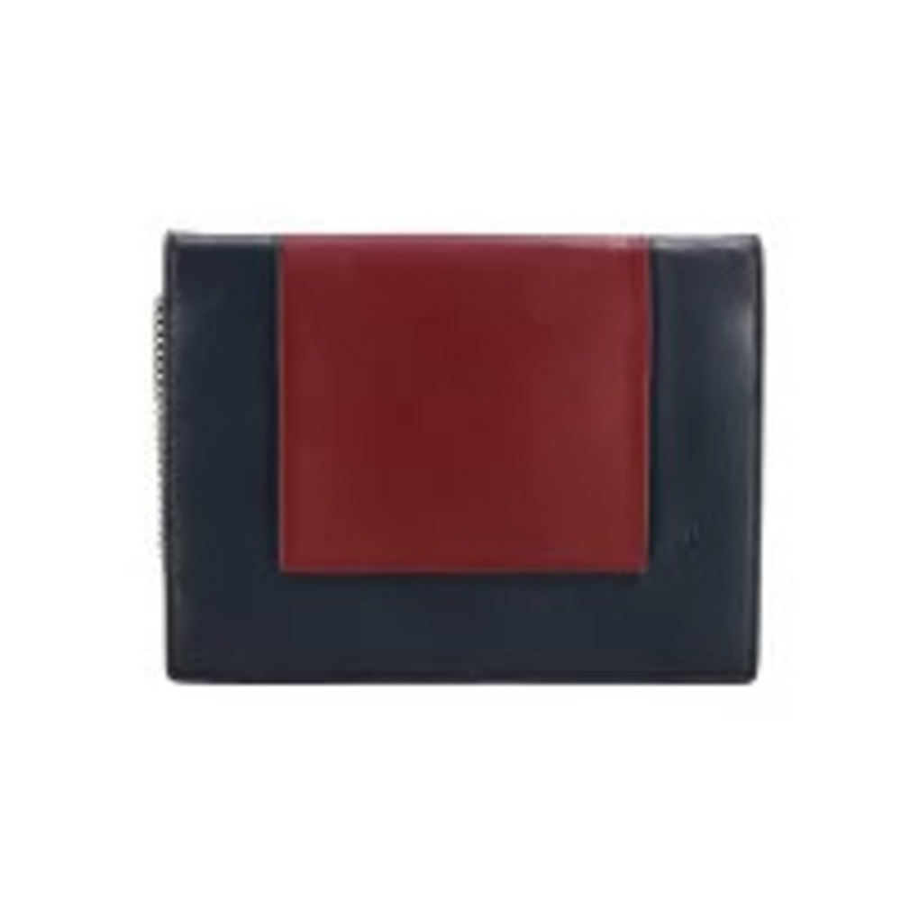Celine F Chain Bicolor Bag Shoulder S Black